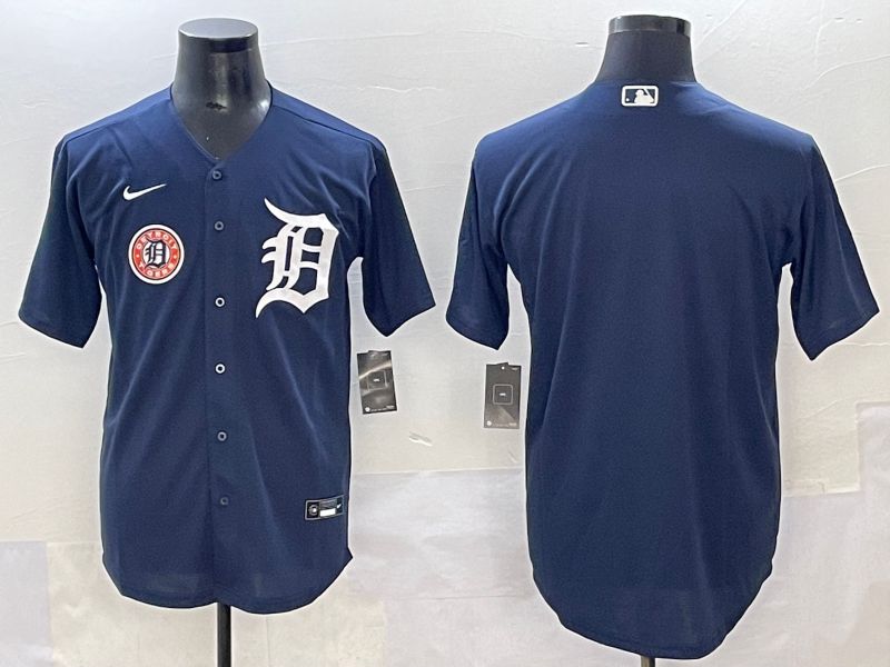 Men 2025 Detroit Tigers Blank Dark Blue Game Nike MLB Jersey style 4->detroit tigers->MLB Jersey